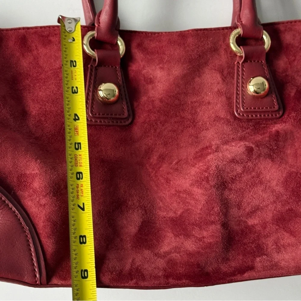 Talbots Burgundy Suede Handbag Purse